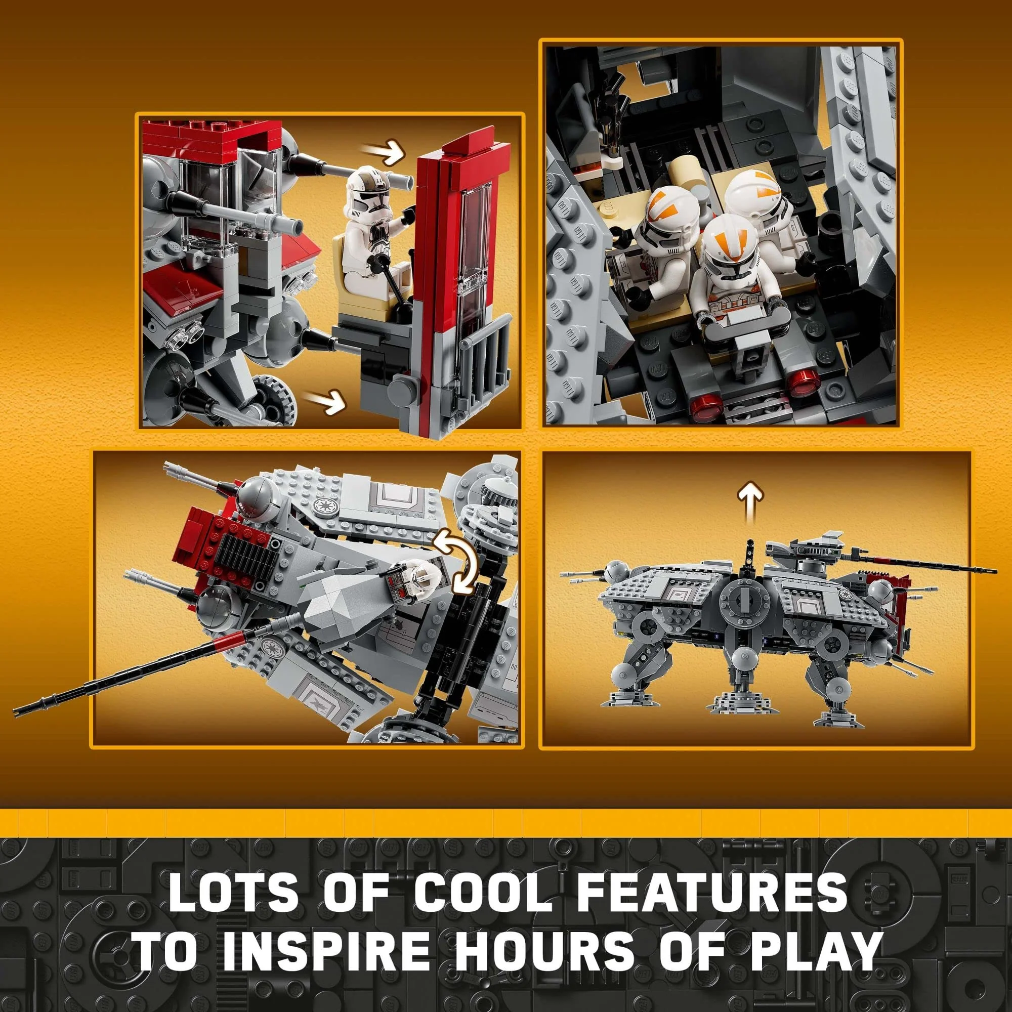 LEGO Star Wars at-TE Walker 75337 Poseable Toy, Revenge of The Sith Set, Gift for Kids with 3 212th Clone Troopers, Dwarf Spider & Battle Droid Figures - Image 4
