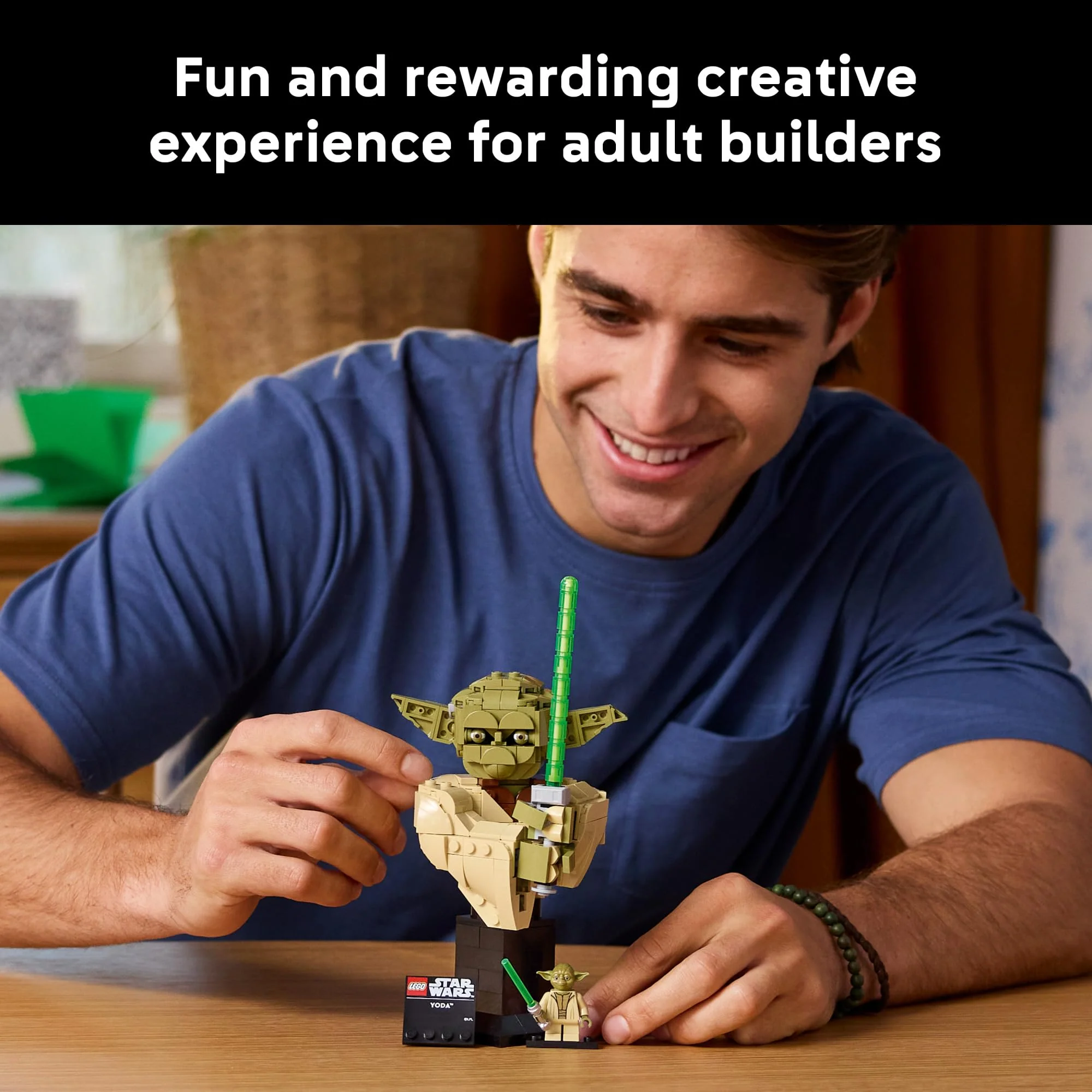 LEGO Star Wars: Attack of the Clones Yoda Bust with Lightsaber - Collectible Building Set for Adults, Ages 18+ - Star Wars Gift for Men & Women - Bedroom or Shelf Decor - 75438 - Image 3