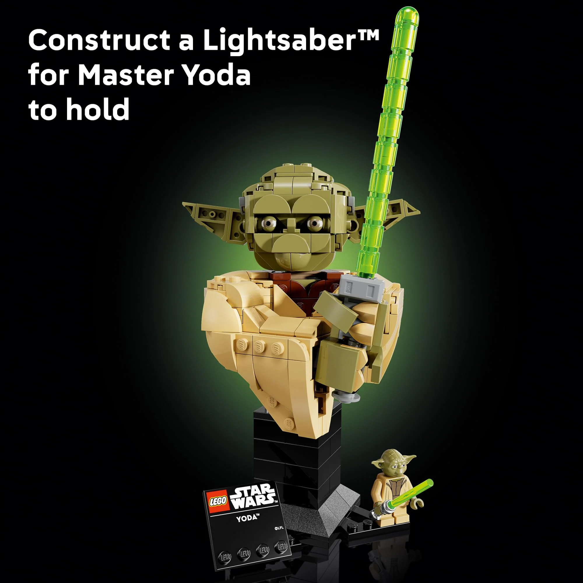 LEGO Star Wars: Attack of the Clones Yoda Bust with Lightsaber - Collectible Building Set for Adults, Ages 18+ - Star Wars Gift for Men & Women - Bedroom or Shelf Decor - 75438 - Image 4