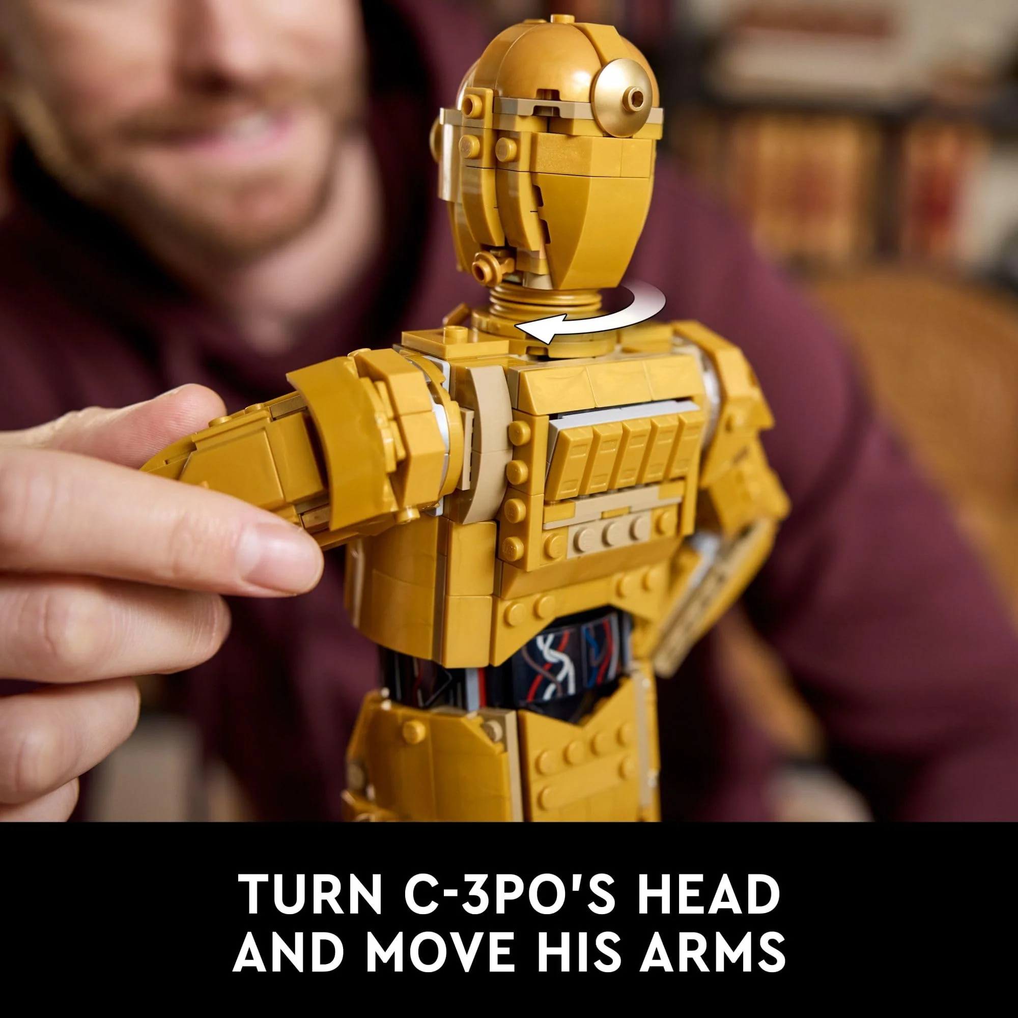 LEGO Star Wars C-3PO Buildable Droid Figure, Build and Display Model with C-3PO Minifigure, Star Wars Collectible for Home or Office Décor, Nostalgic Gift Idea for Adults, Fans or Collectors, 75398 - Image 3