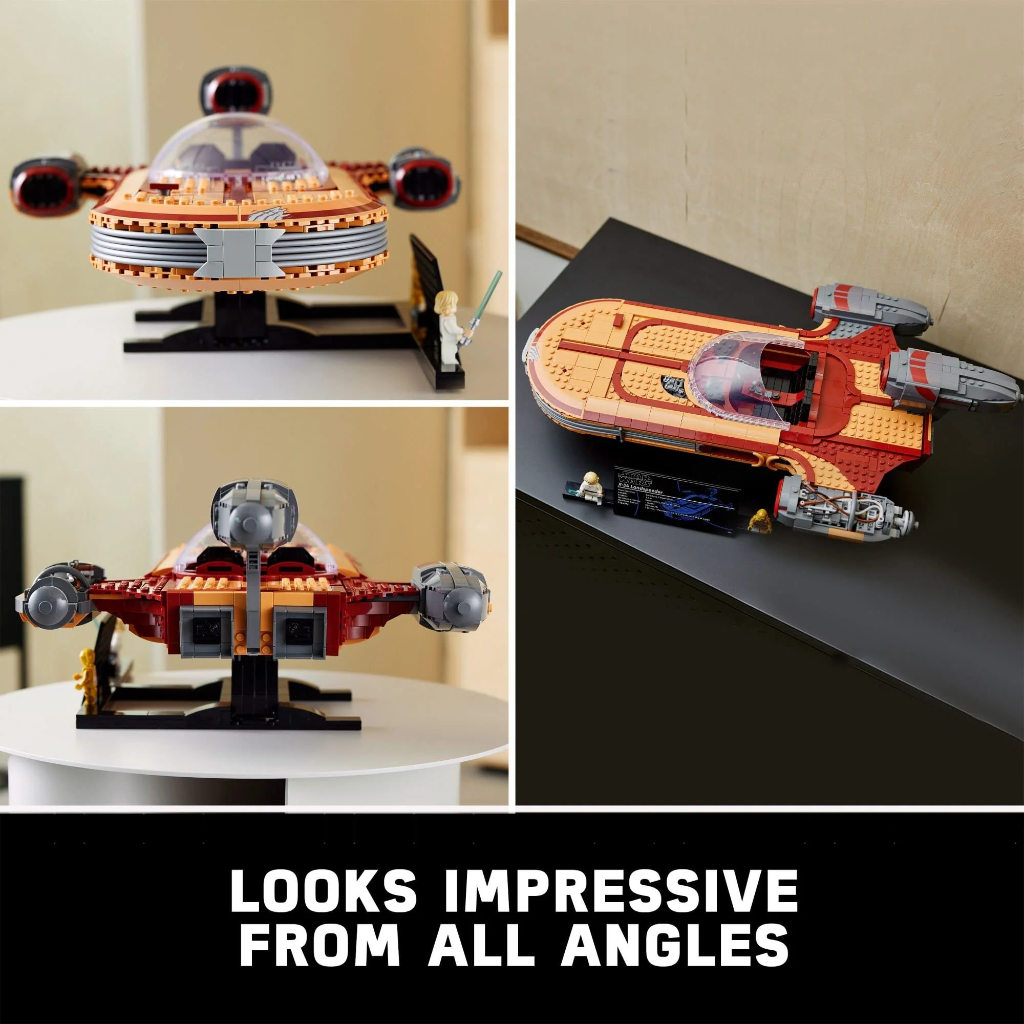 LEGO Star Wars Luke Skywalker's Landspeeder 75341, Ultimate Collector Series Star Wars Building Kit for Adults, Includes Luke Skywalker Lightsaber and C-3PO Minifigure, Gift Idea for Star Wars Fans - Image 4