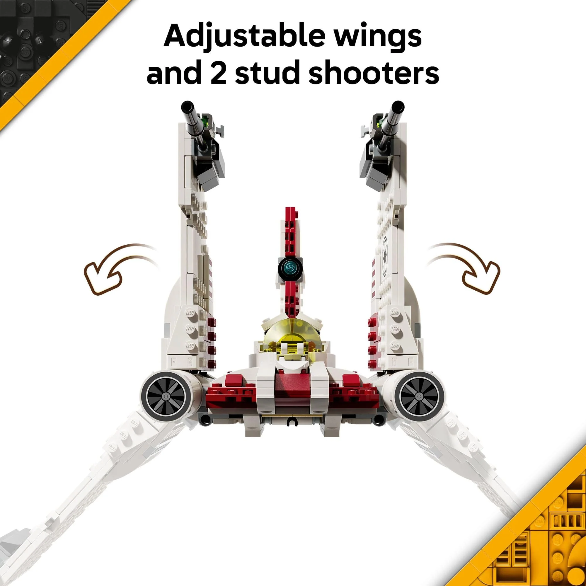 LEGO Star Wars: The Clone Wars V-19 Torrent Starfighter Building Toy - Pretend Play Set for Boys & Girls, Ages 9+ - Starship Model Kit W/ 3 Minifigures - Gift Idea for Birthdays - 75432 - Image 4