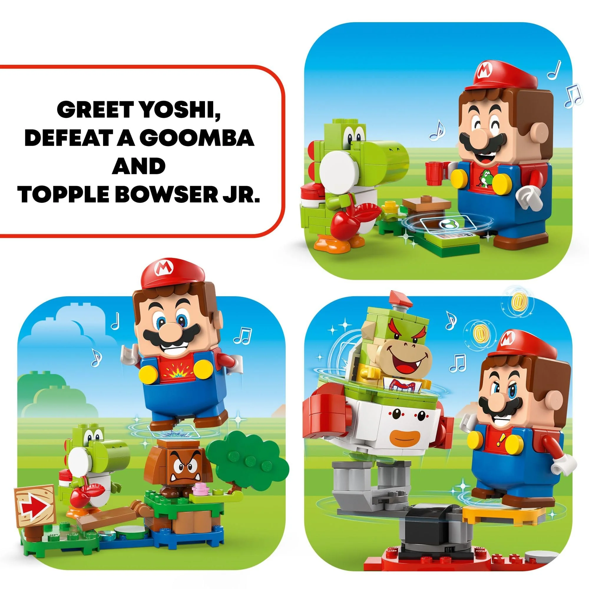 LEGO Super Mario Adventures with Interactive Mario, Bowser Jr.’s Clown Car Playset Vehicle, Yoshi Toy, Mario Playset, Nintendo Toy Gift for Boys, Girls and Gamers Ages 6 and Up, 71439 - Image 4