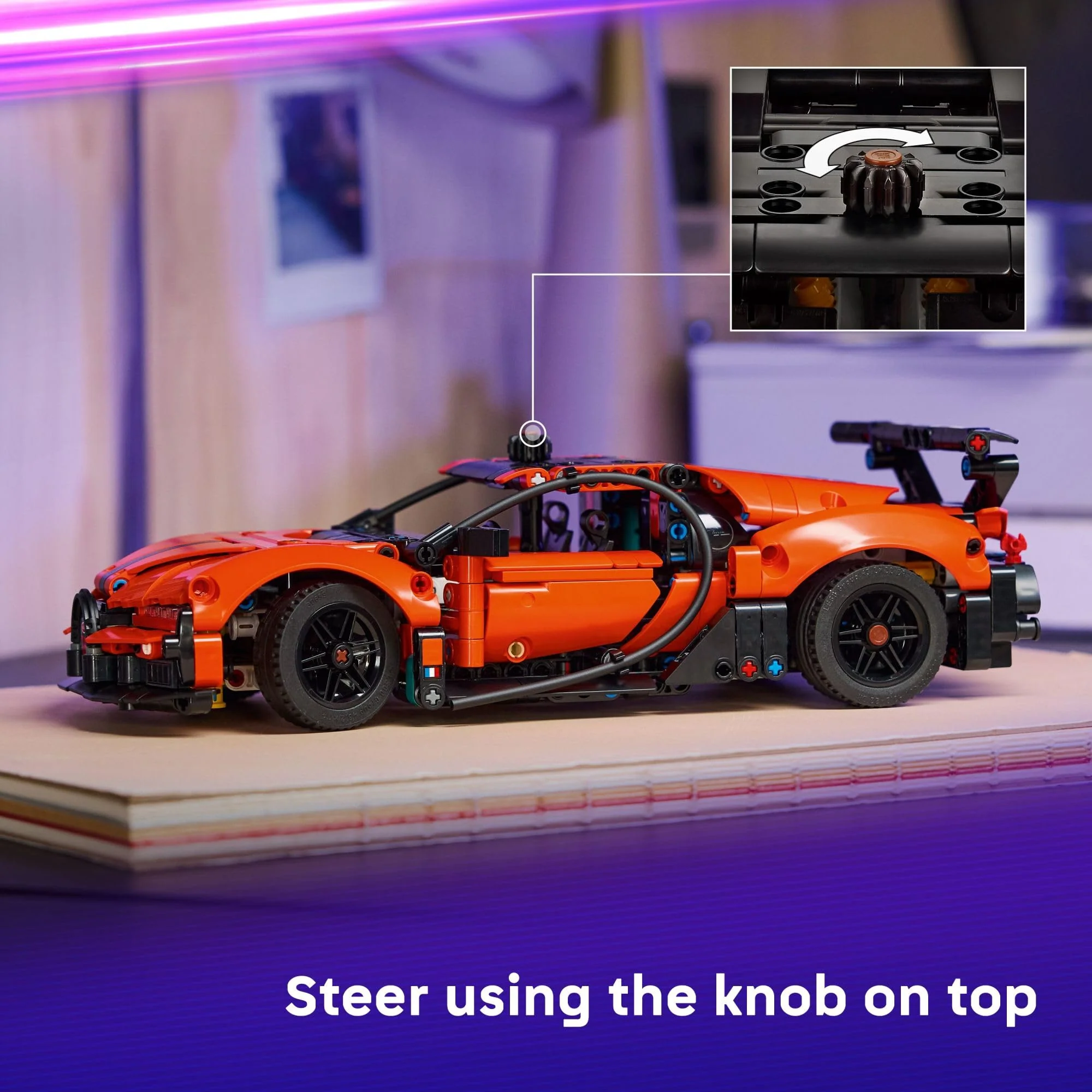LEGO Technic Bugatti Chiron Pur Sport Hypercar Building Toy for Boys & Girls - Sports Car Toy W/Realistic Steering & Engine for Kids & Racing Fans, Ages 9+ - Gift Idea for Birthdays - 42222 - Image 5