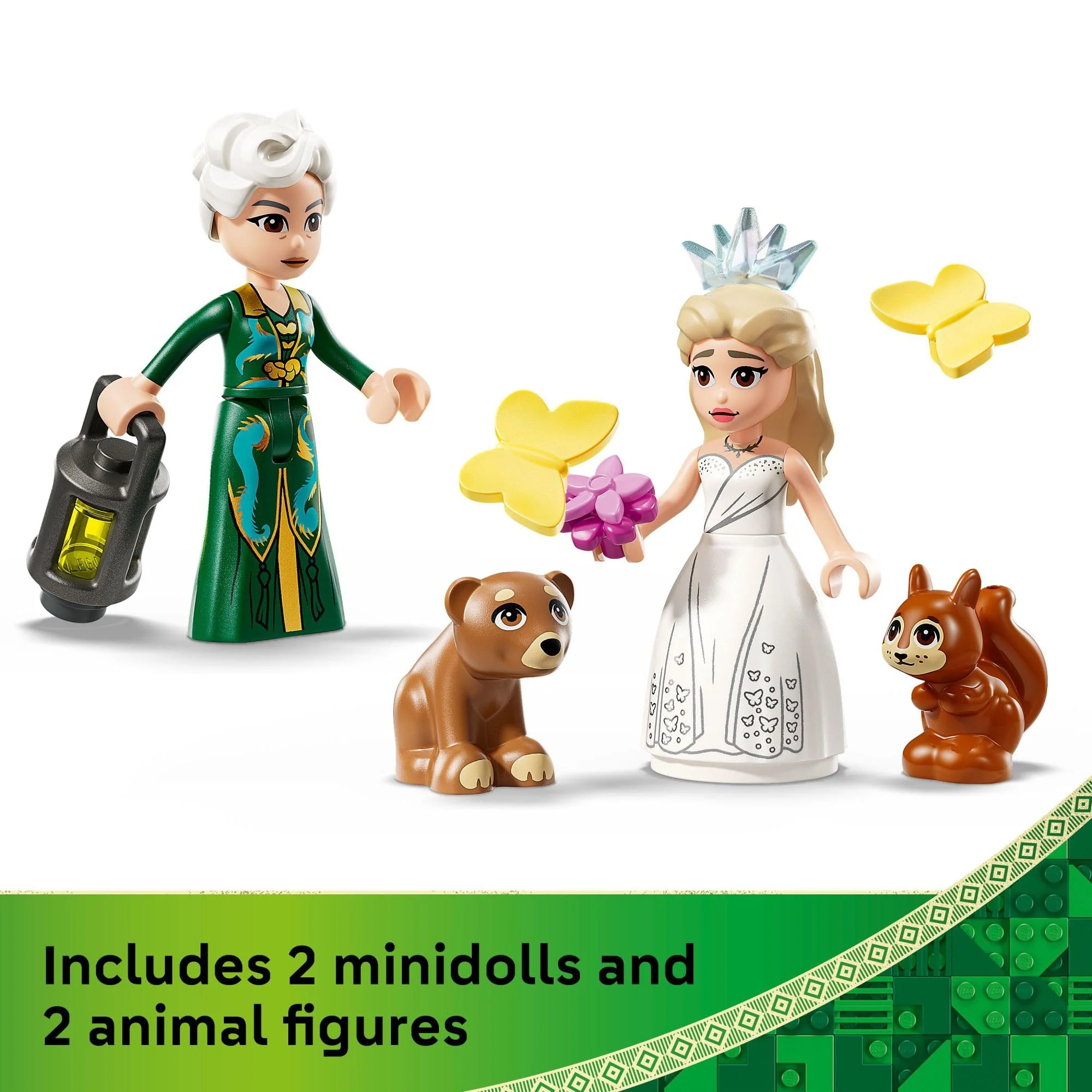 LEGO Wicked Glinda's Wedding Day Building Toy - Pretend Playset with 2 Minidolls, 2 Animal Toy Figures, & 2 Poseable Butterflies - Building Blocks for Kids, Ages 8+ - Gift for Girls & Boys - 75688 - Image 3