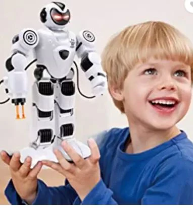 Lezo Smart Technology Arras Police Robot Walking with Fires Discs,Dances,Talks Super Fun Swing Hands with Shooting Bullets Remote Control Dancing, Smart Talking Robot for Kid - Image 2