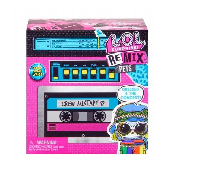 LOL Surprise Remix Pets 9 Surprises, Real Hair Includes Music Cassette Tape with Surprise Song Lyrics, Accessories, Dolls - Image 2