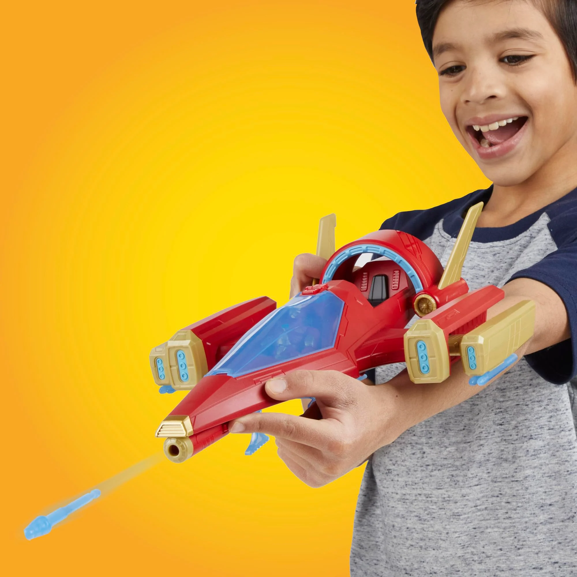 Marvel Avengers Epic Hero Series Iron Man Repulsor Blast Battle Jet, 4-Inch (10 cm) Vehicle & Action Figure Set, Super Hero Toys, Kids Ages 4 & Up - Image 9
