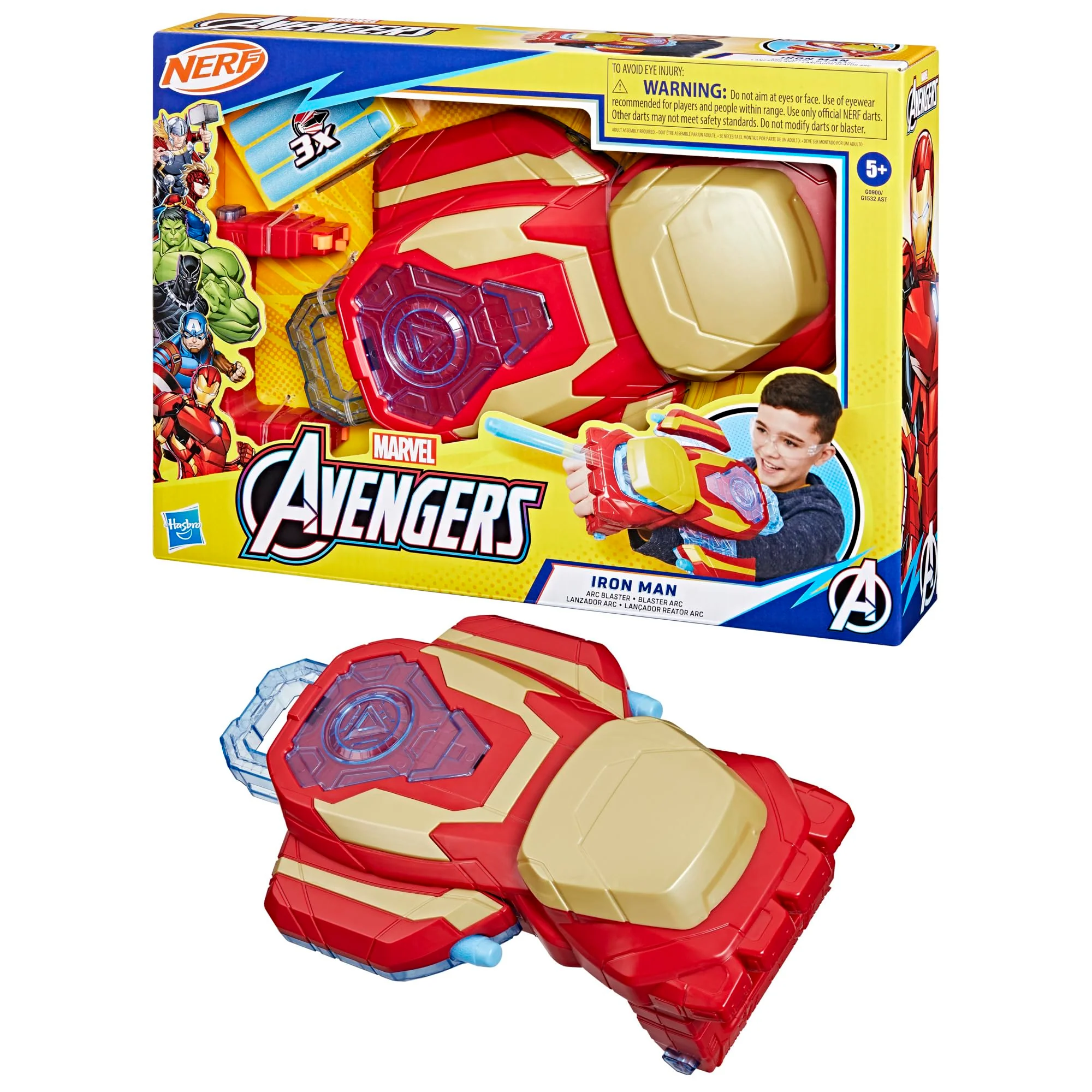 Marvel Avengers Iron Man Arc Blaster Roleplay Toy with 3 NERF Darts, Super Hero Toys for Kids Ages 5+ - Image 13