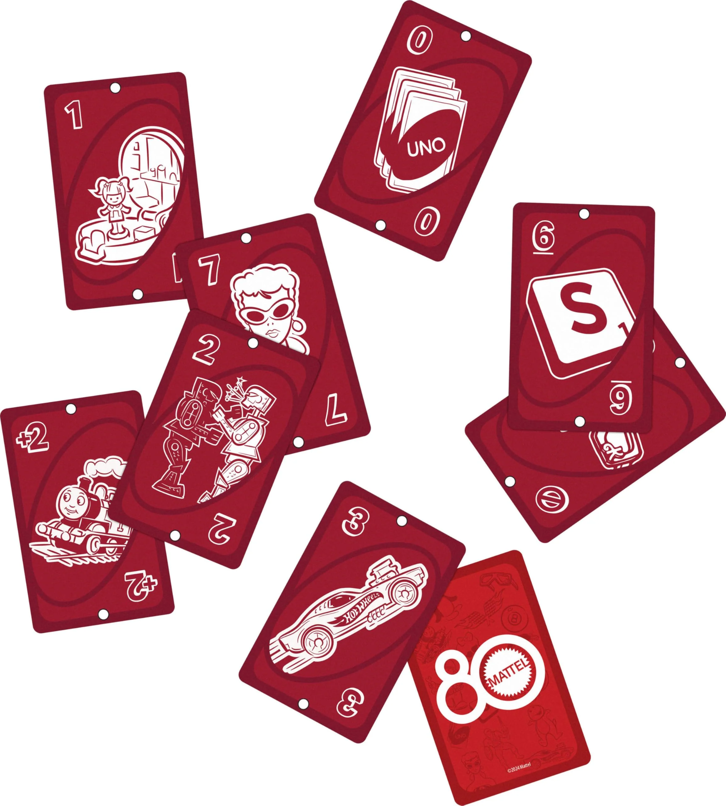 Mattel Games UNO Mattel 80th Ruby Red Card Game for Kids, Adults & Family Nights, Game Nights, Travel, Camping & Parties. - Image 5