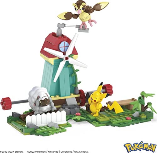 MEGA Pokémon Action Figure Building Toy Set, Countryside Windmill With 240 Pieces, Motion And 3 Poseable Characters, Gift Idea For Kids - Image 3