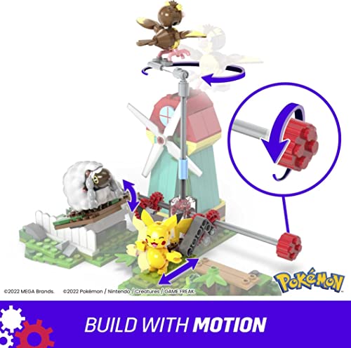 MEGA Pokémon Action Figure Building Toy Set, Countryside Windmill With 240 Pieces, Motion And 3 Poseable Characters, Gift Idea For Kids - Image 6