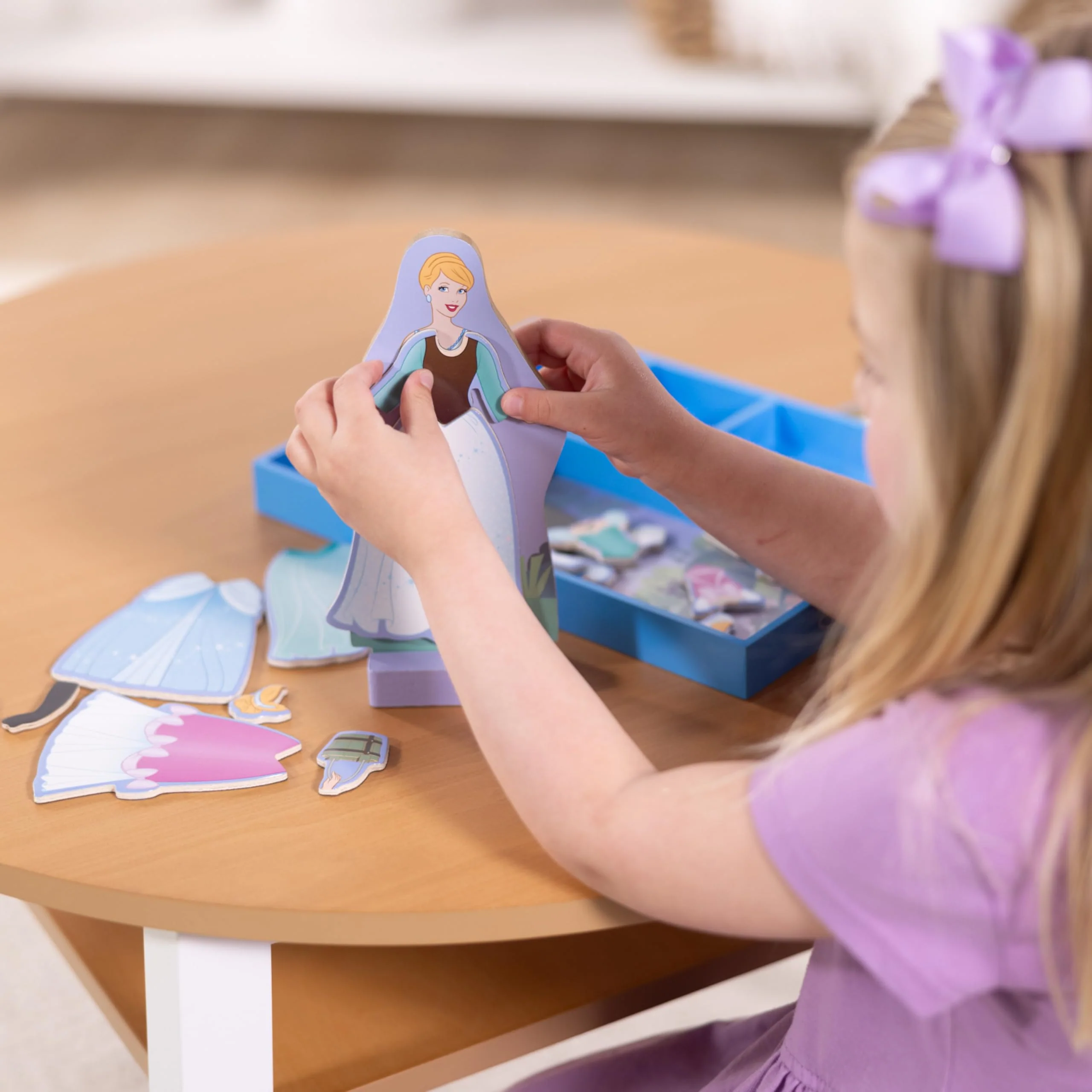 Melissa & Doug Disney Princess Cinderella Magnetic Dress-Up Wooden Doll Pretend Play Set (30+ pcs) - Image 8