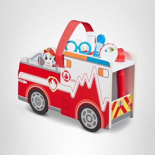 Melissa & Doug PAW Patrol Marshall's Wooden Rescue EMT Caddy (14 Pieces)
