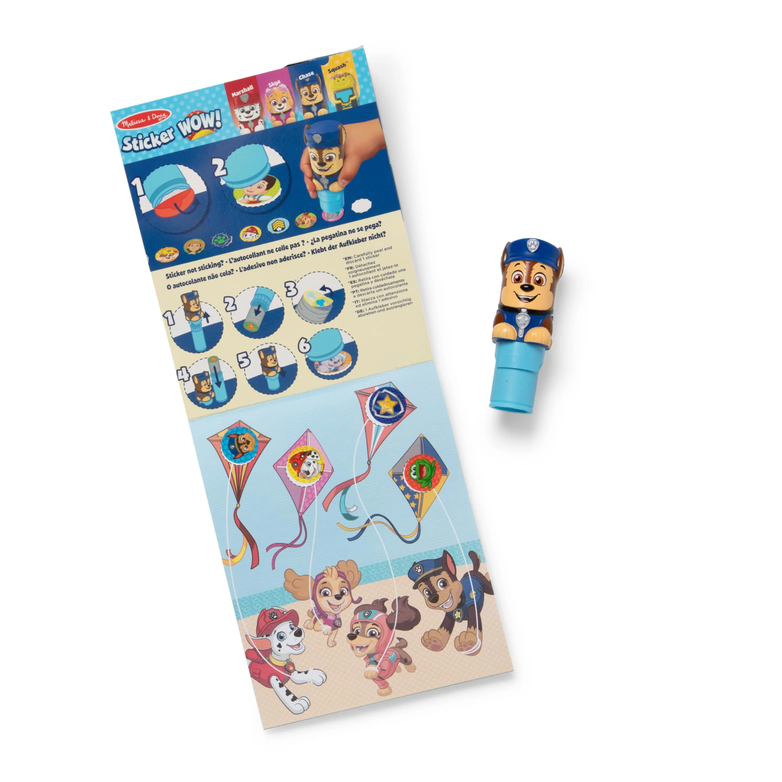 Melissa & Doug Sticker Wow!™ 24-Page Activity Pad and Sticker Stamper, 300 Stickers, Arts and Crafts Fidget Toy Collectible Character – PAW Patrol Chase - FSC Certified - Image 5