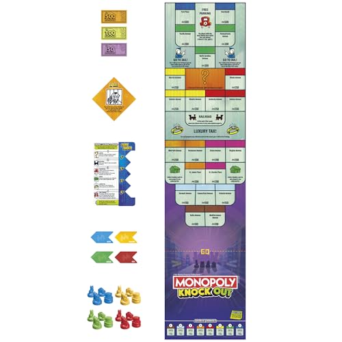 Monopoly Knockout Family Party Game for Kids, Teens, and Adults | Ages 8 and Up | 2-8 Players | 20 Mins. Average | Quick-Playing Board Games - Image 4