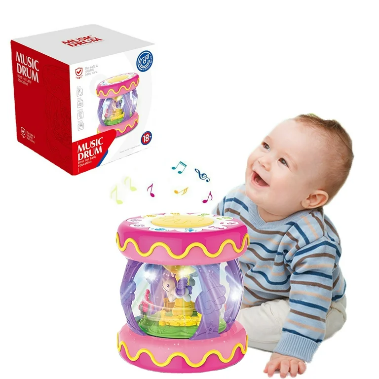 Musical Toy Carousel Hand Drum Instruments Lights up Toy Early Educational Learning Development Toy For Baby And Toddler - Image 3