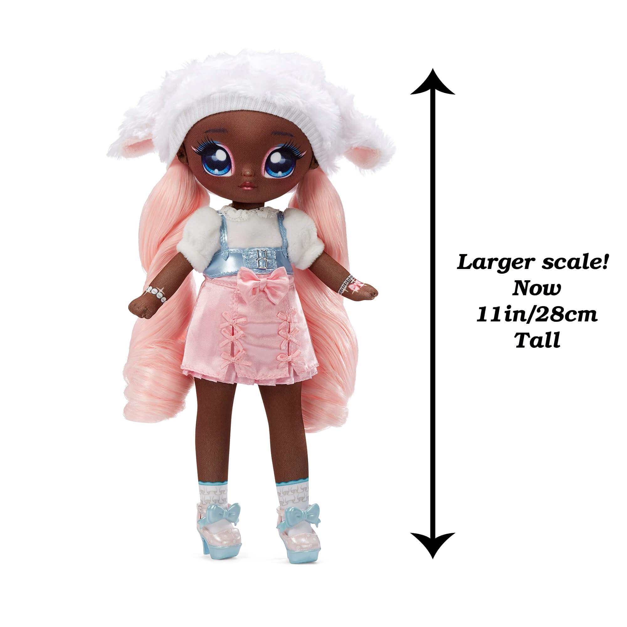 Na! Na! Na! Surprise 11" Fashion Doll Lila Lamb, Soft, Poseable, Pink Hair, Adorable Animal-Inspired Lamb Hat Outfit & Accessories, Gift for Kids - Image 4