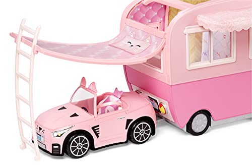 Na Na Na Surprise Kitty-Cat Camper Playset, Pink Toy Car Vehicle for Fashion Dolls with Cat Ears & Tail, Opens to 3 Feet Wide for 360 Play, 7 Areas, Accessories - Image 10