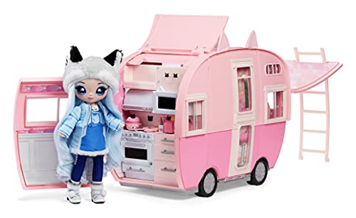 Na Na Na Surprise Kitty-Cat Camper Playset, Pink Toy Car Vehicle for Fashion Dolls with Cat Ears & Tail, Opens to 3 Feet Wide for 360 Play, 7 Areas, Accessories - Image 16