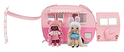 Na Na Na Surprise Kitty-Cat Camper Playset, Pink Toy Car Vehicle for Fashion Dolls with Cat Ears & Tail, Opens to 3 Feet Wide for 360 Play, 7 Areas, Accessories - Image 4