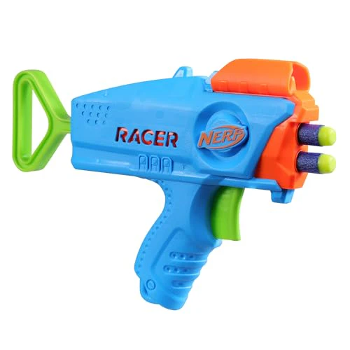 NERF Elite Junior Racer Easy Play Dart Blaster, 4 Nerf Elite Darts, Nerf Blaster Outdoor Toys for 6 Year Old Boys & Girls & Up - Image 4