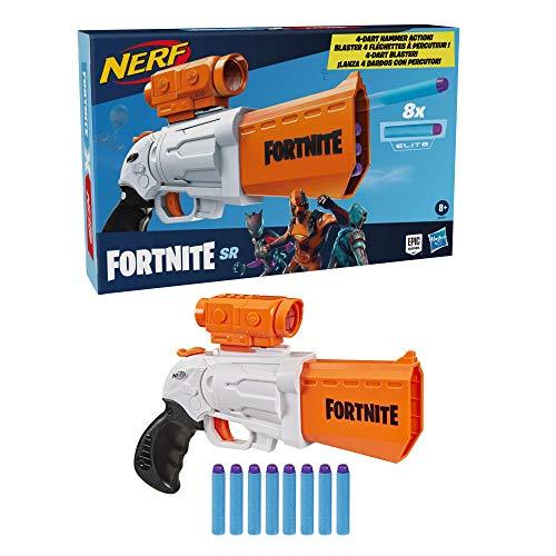 NERF Fortnite SR Blaster -- 4-Dart Hammer Action -- Includes Removable Scope and 8 Official Elite Darts -- for Youth, Teens, Adults - Image 8