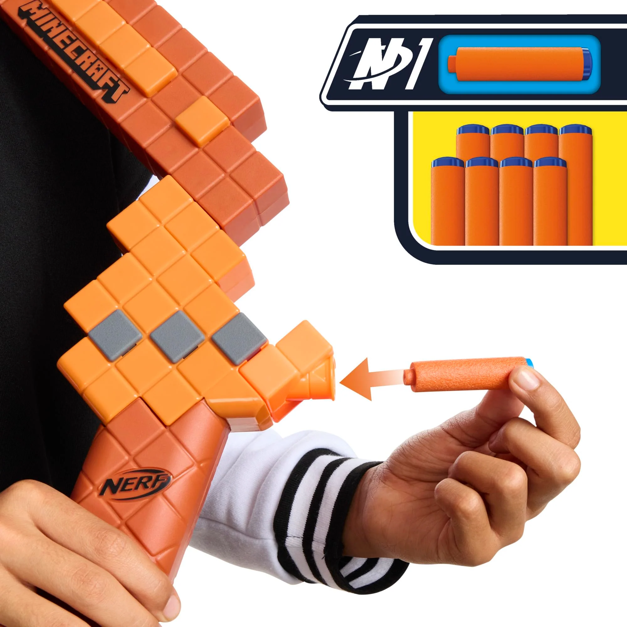 Nerf Minecraft Bow Dart Blaster, Pull-Back String Priming, 8 N1 Darts Compatible Only N1 Dart Blasters, Ages 8+ - Image 5