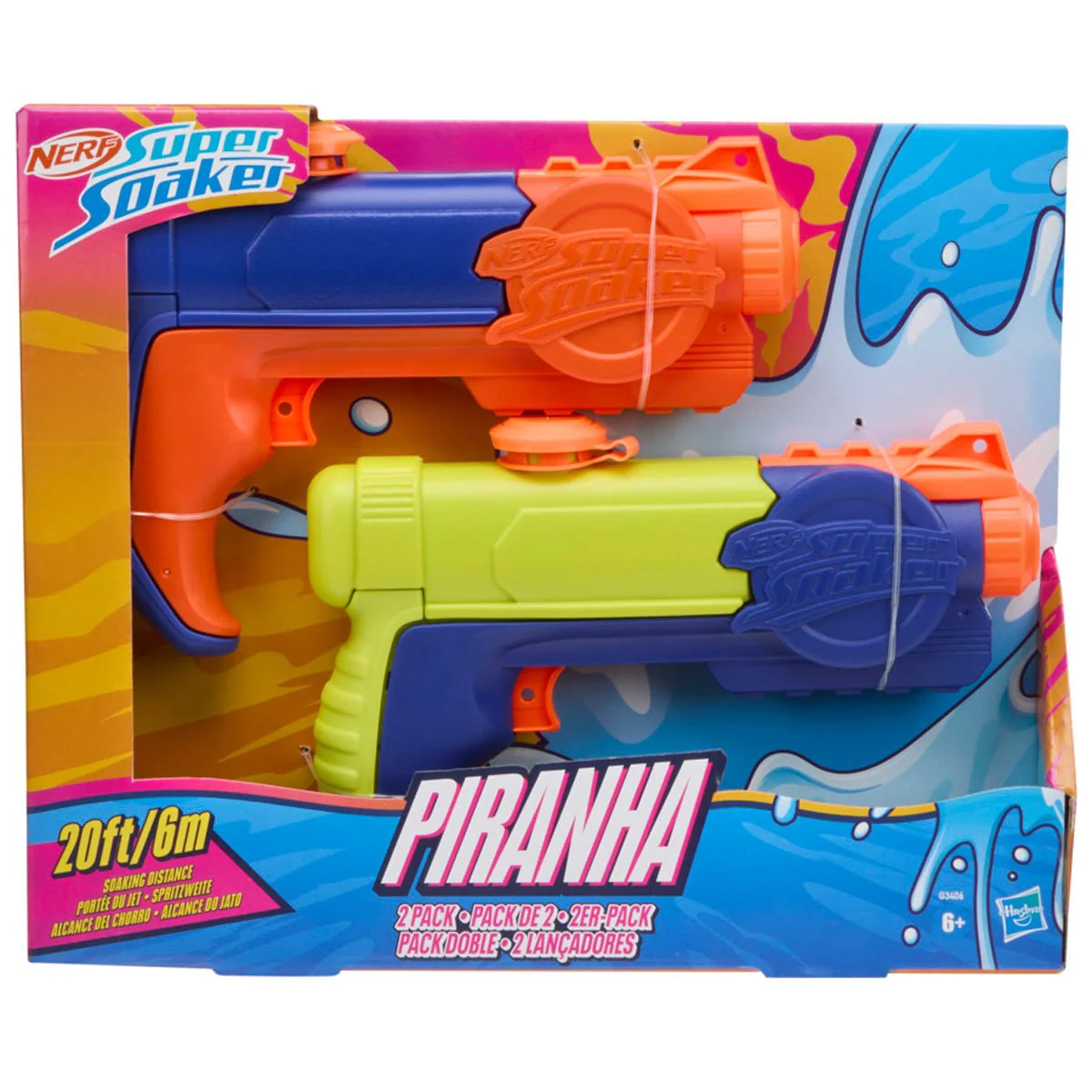 Nerf Super Soaker Piranha Water Blaster 2 Pack - Image 2