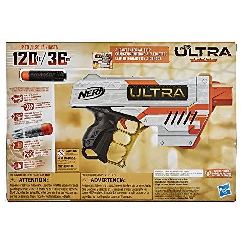 NERF Ultra Five Blaster  4-Dart Internal Clip, 4 Ultra Darts, Dart Storage - Image 4
