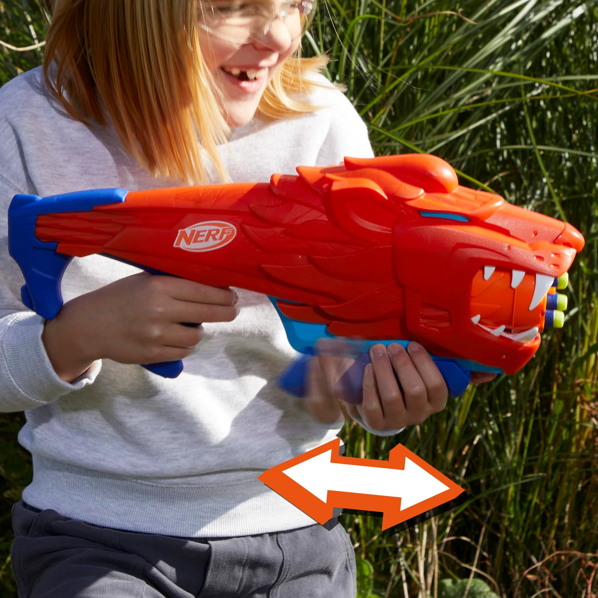 NERF Wild Lionfury, Easy Play Dart Blaster, 16 Nerf Elite Darts, Nerf Blaster Lion Toys for 6 Year Old Boys & Girls & Up, Outdoor Toys - Image 13