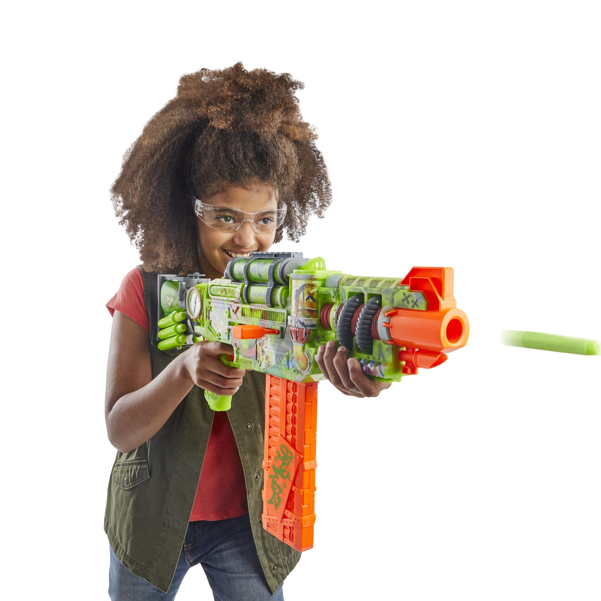 Nerf Zombie Corrupter Dart Blaster, 22 Nerf Elite Darts, 18 Dart Clip, Dart Storage, Bolt Action, Outdoor Games, Ages 8+ - Image 8