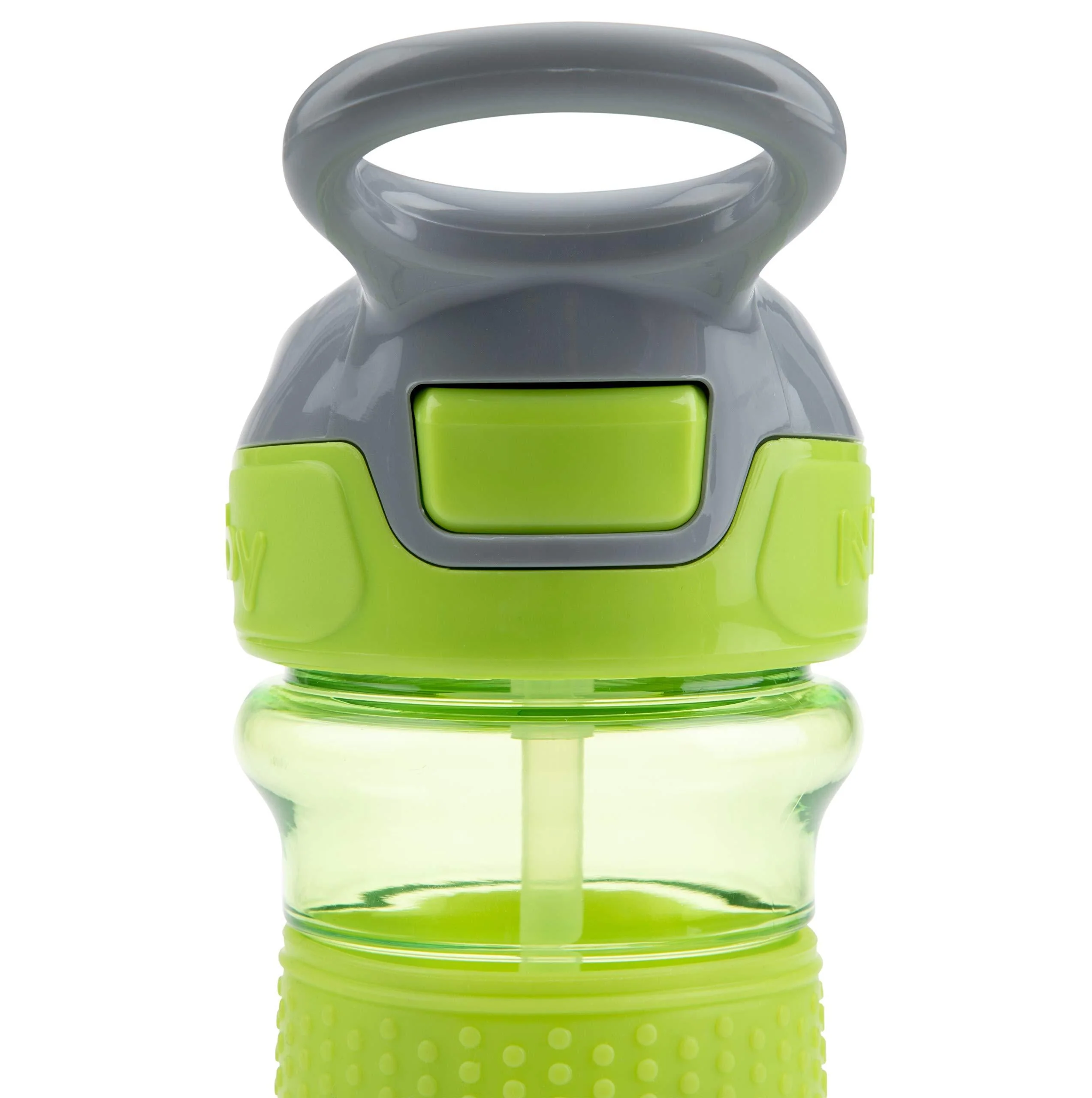 Nuby Thirsty Kids Push Button Flip-it Soft Spout on The Go Water Bottle 12 Ounce - Image 4