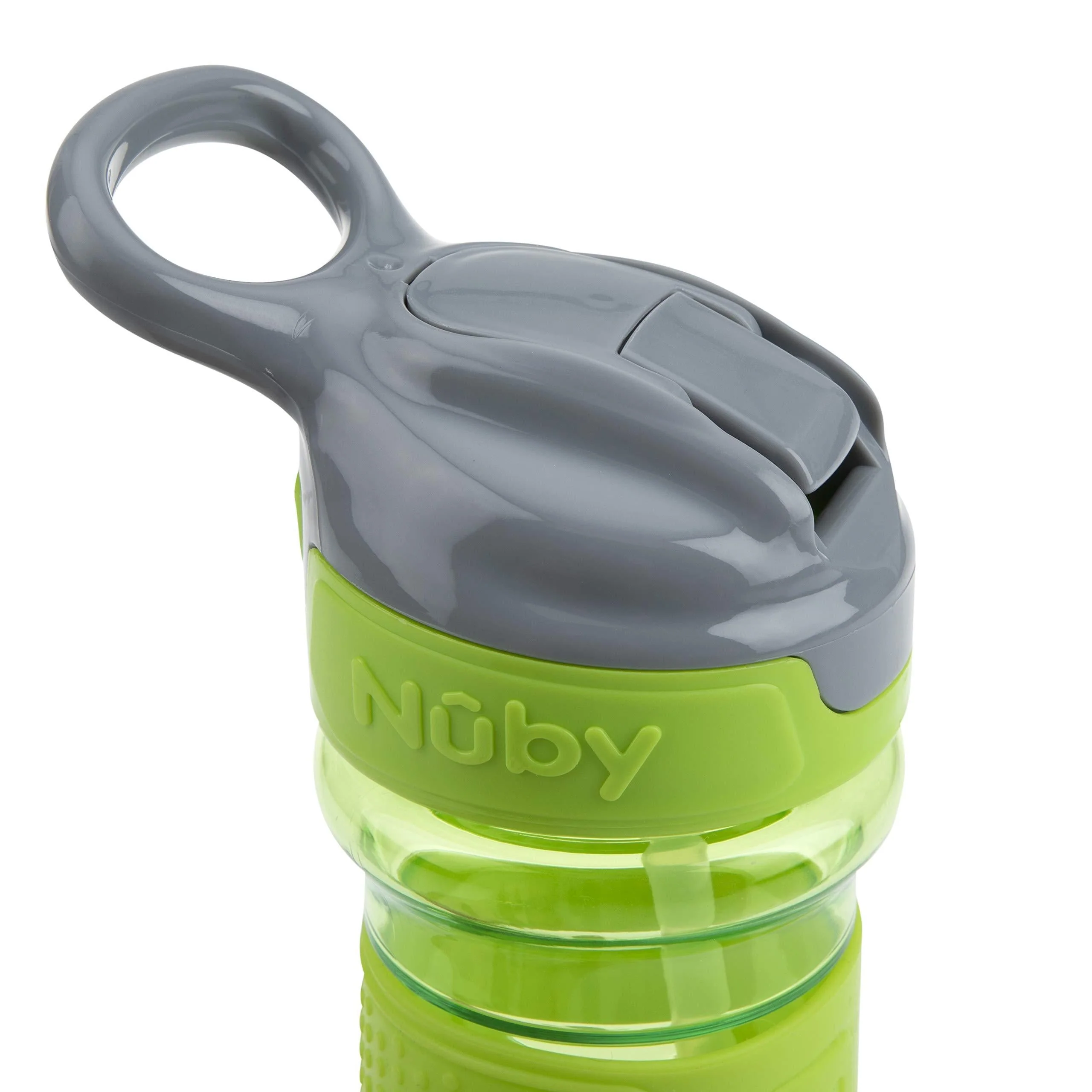 Nuby Thirsty Kids Push Button Flip-it Soft Spout on The Go Water Bottle 12 Ounce - Image 5