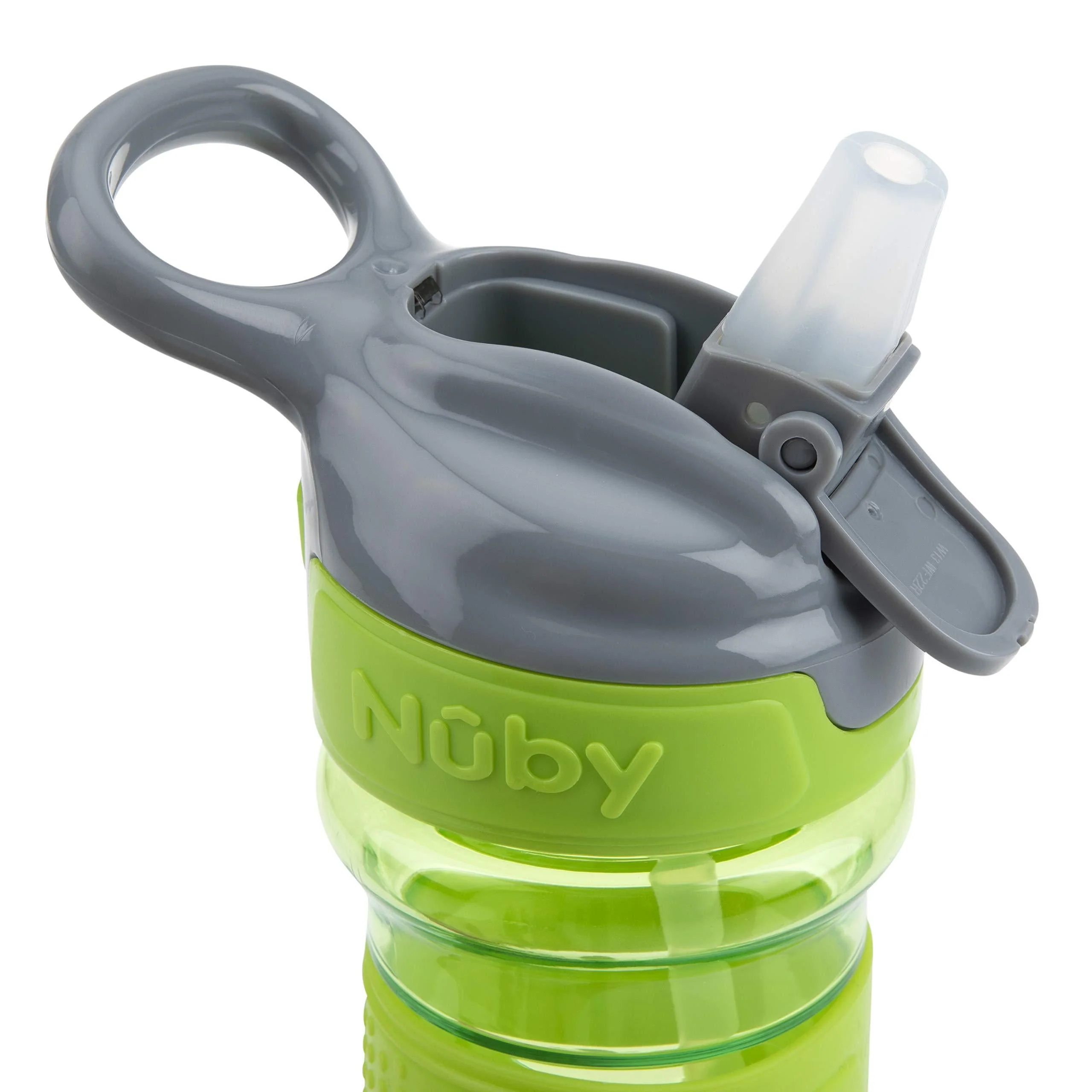 Nuby Thirsty Kids Push Button Flip-it Soft Spout on The Go Water Bottle 12 Ounce - Image 6