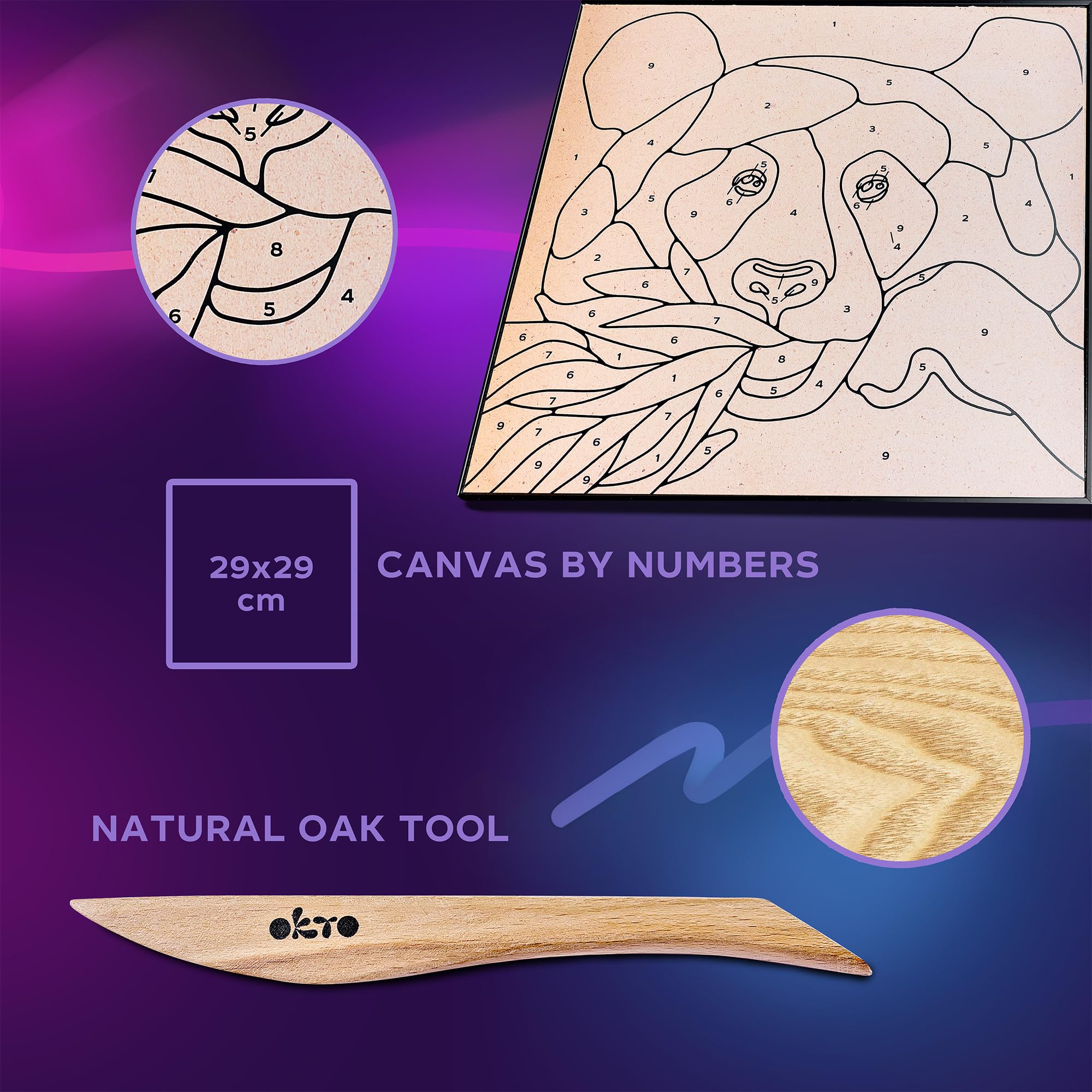 OKTO Air Dry Clay Paint by Numbers With Panda Kids Art Set Paint by Number for Ages 5+ - Image 6