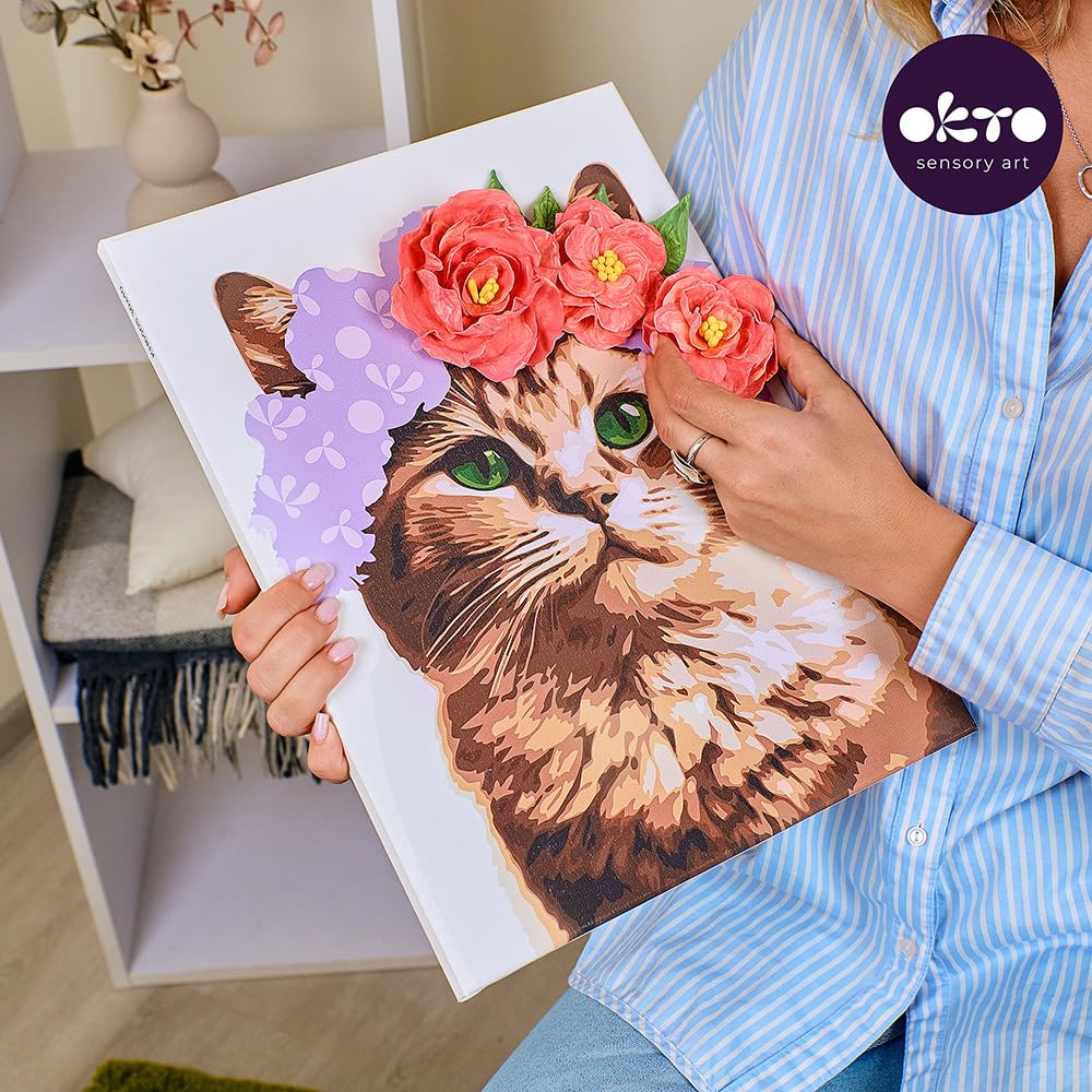 OKTO Art Kit A Cat in a Flower Crown Arts & Crafts DIY Painting with Modeling Claу Claу Kit for Painting Painting Kits for Adults for Home Decoration Claу for Adults - Image 4