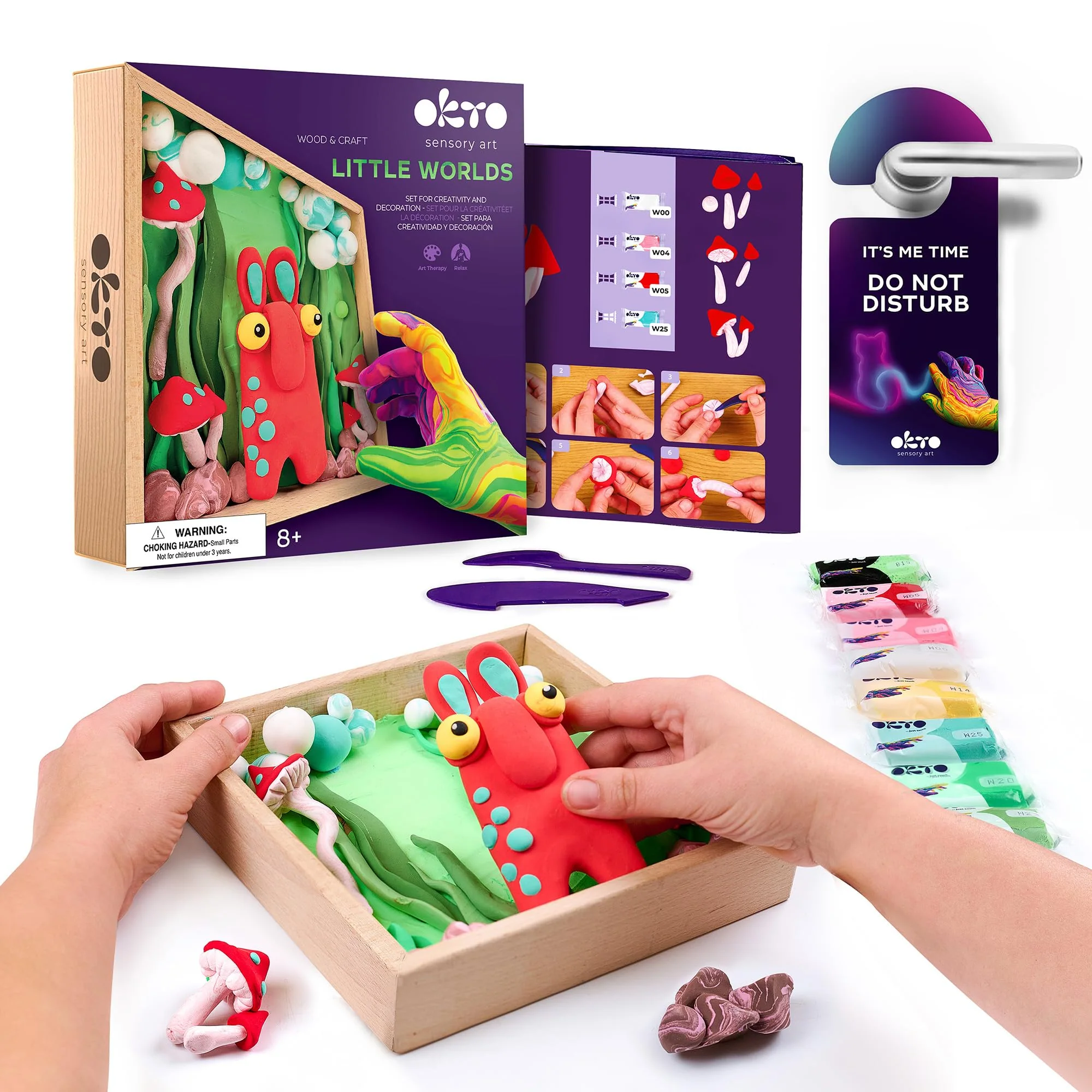Okto Little Worlds “Mommy Troll” 3D Shadow-Box Art Kit (~8.3″ Sq, ~2″ Deep), Foam Air-Dry Modeling Clay , Home Wall Decor DIY, Adults & Teens, Ages 8+, Tool & Guide Included
