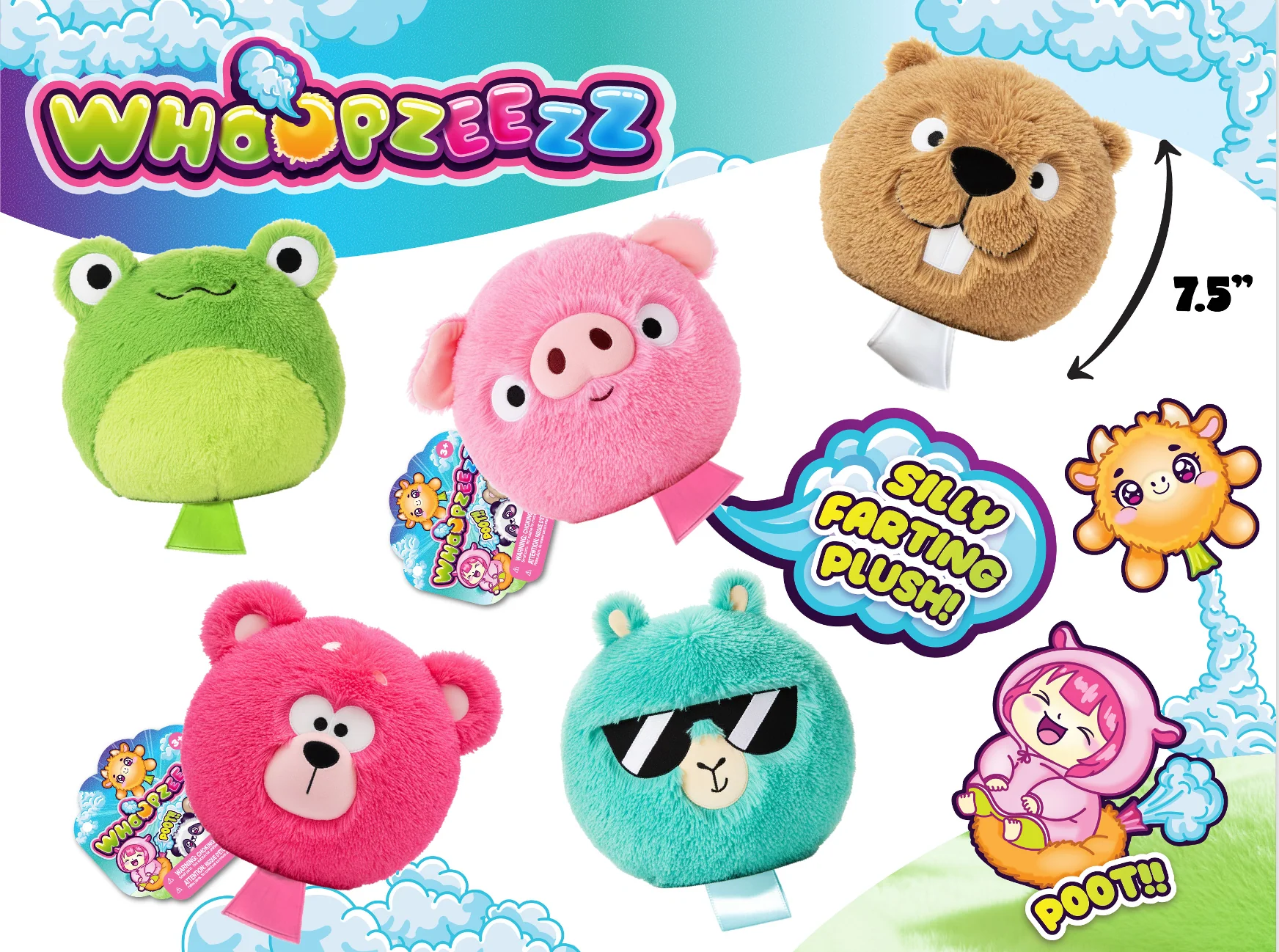 ORB Whoopzeezz Silly Farting Plush Toy, Assortment 1 pcs per Order