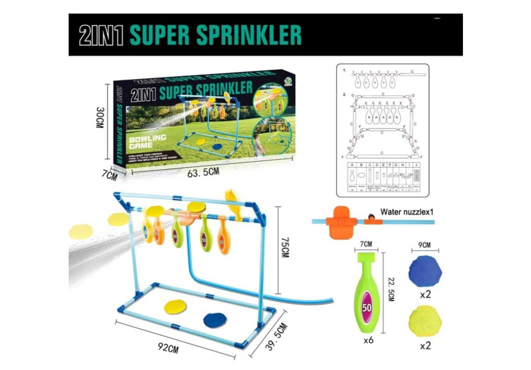 Outdoor Game Set, Super Sprinkler 2 In 1 Toy