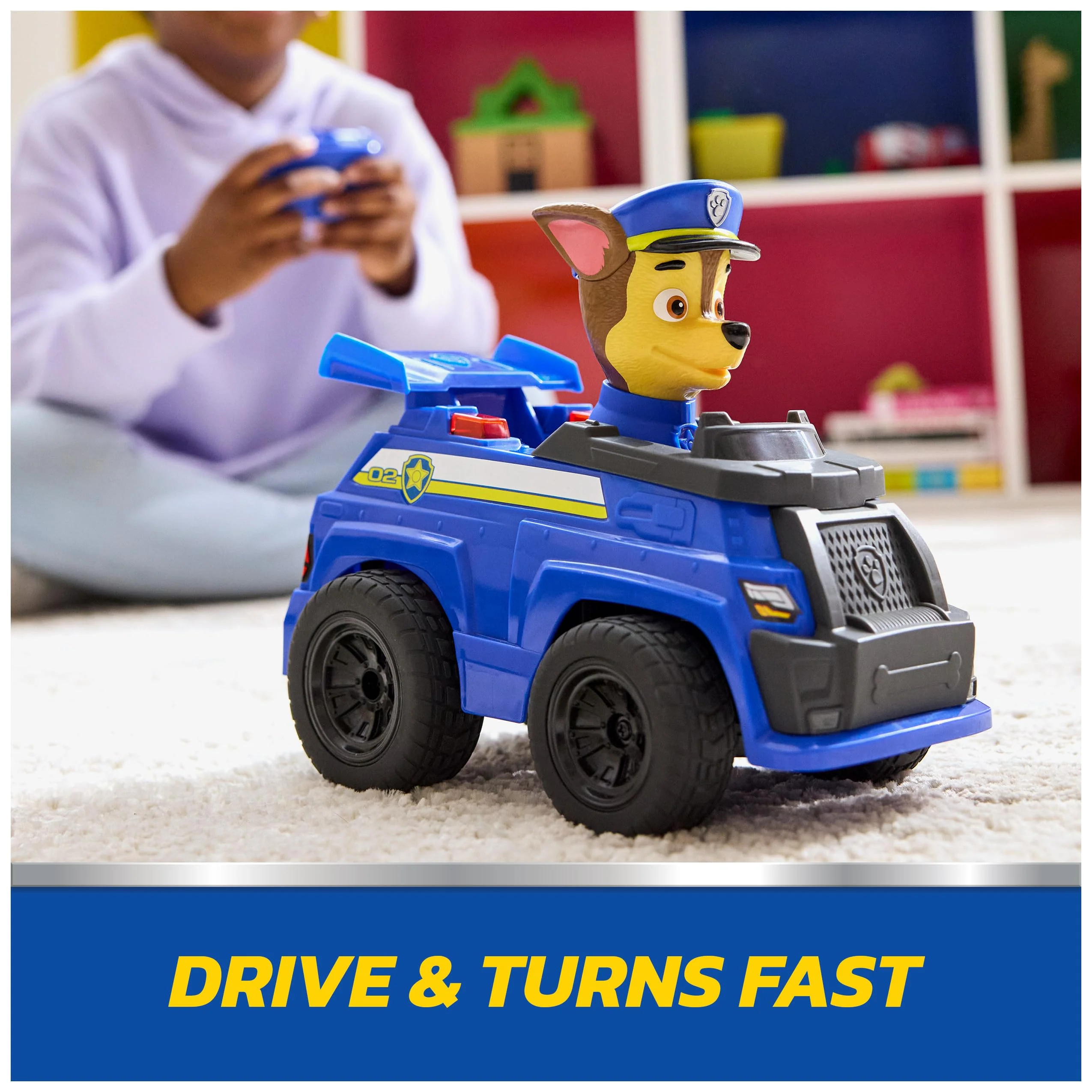 PAW PATROL Chases Remote Control Police Car with Light Effects, Approx. 25 cm, Easy Control with Remote Control, RC Car for Children Aged 3+ - Image 6