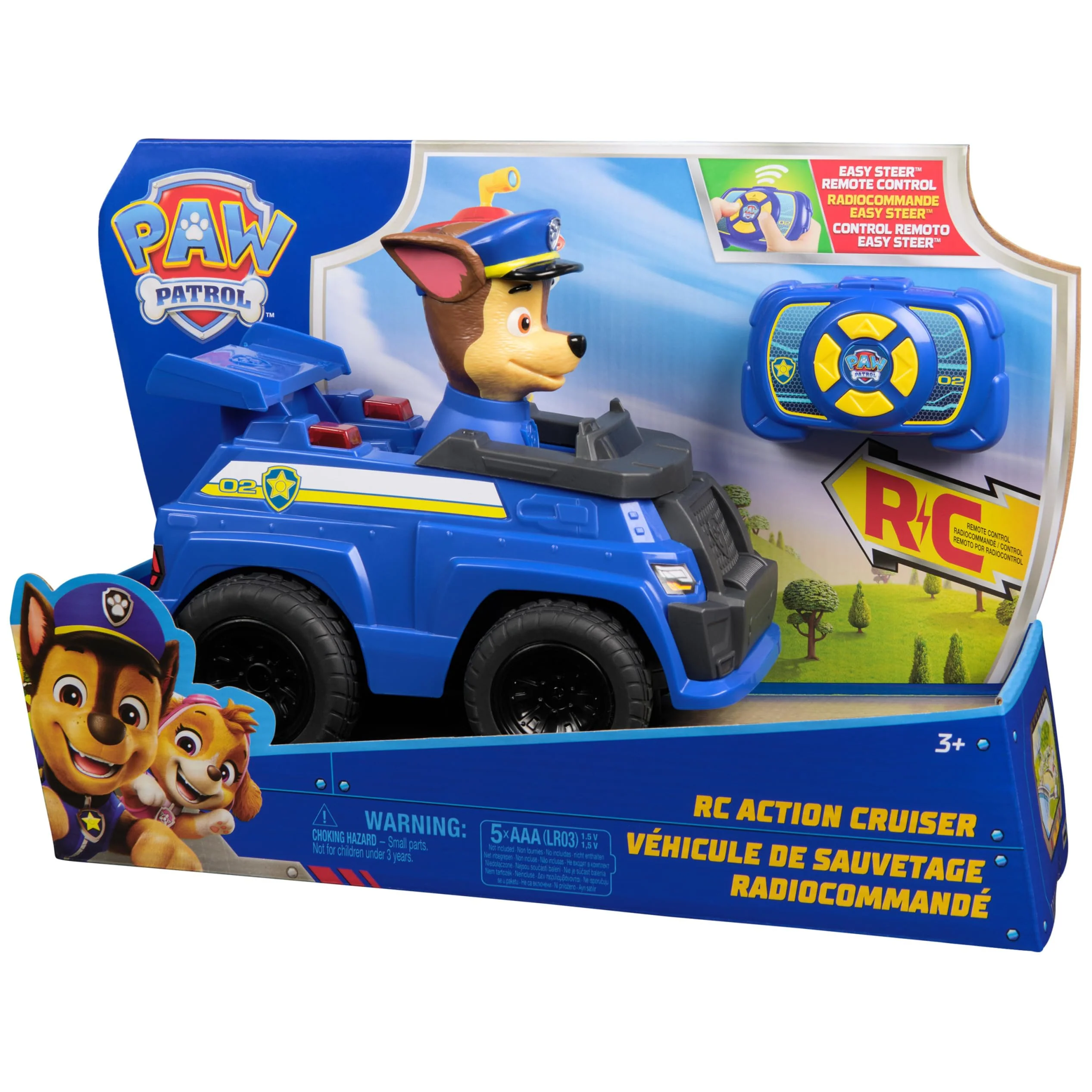 PAW PATROL Chases Remote Control Police Car with Light Effects, Approx. 25 cm, Easy Control with Remote Control, RC Car for Children Aged 3+ - Image 9