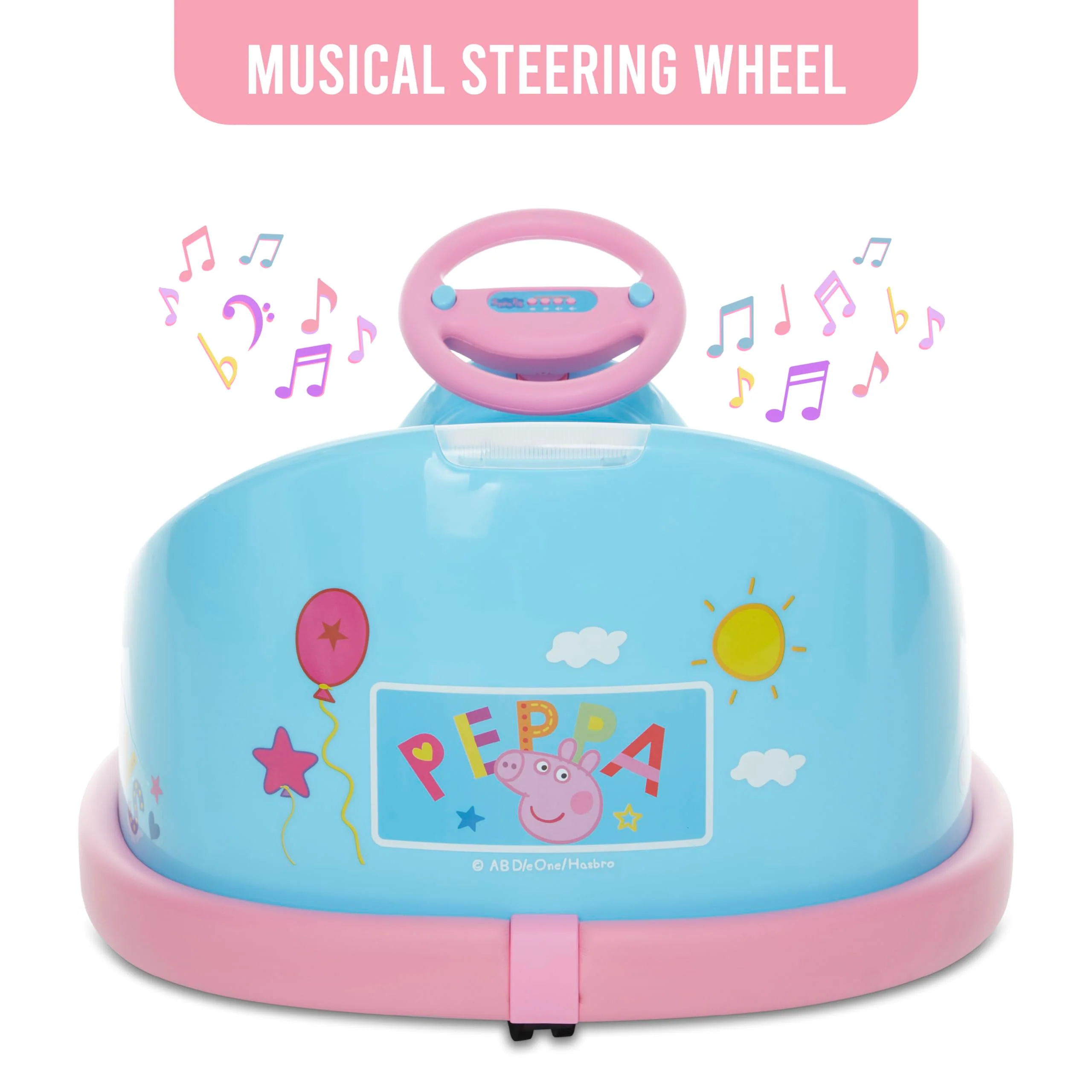 Peppa Pig Bumper Car for Kids, 2 Speed Electric Bumper Car Vehicle, Toddler Bumper Car with Remote Control and 360 Degree Turning, 6V Motor, LED Lights, Gifts for Toddlers - Image 9