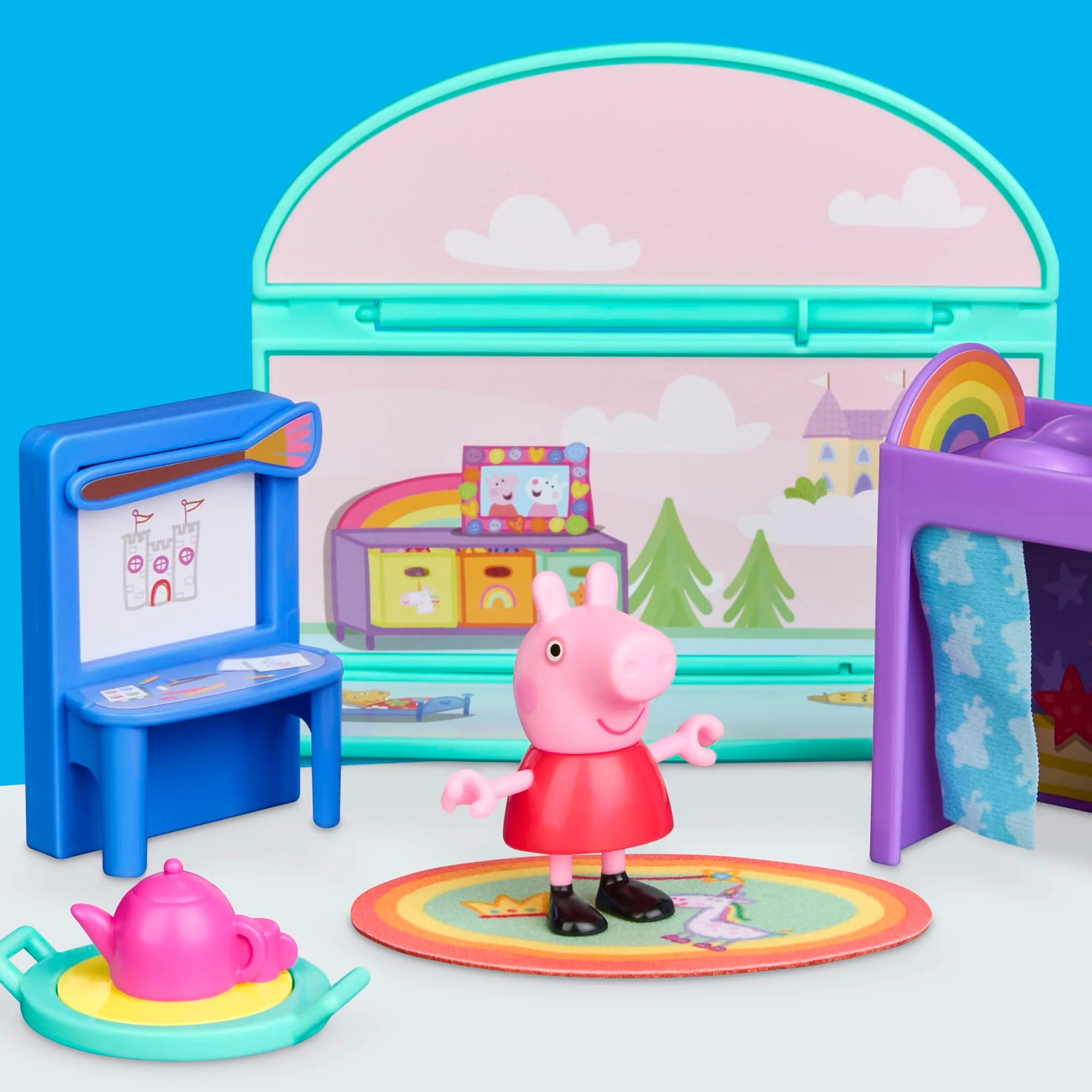 Peppa Pig Peppa's Bedroom Set with 1 Figure and 7 Accessories, Works with Peppa's Big Family House Playset, Preschool Toys for Girls and Boys 3+ - Image 10