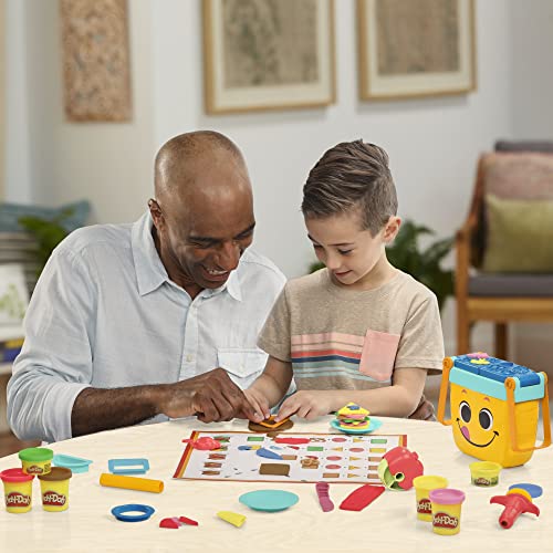 Play-Doh Picnic Shapes Starter Set, Preschool Toys for 3 Year Old Girls & Boys, Play Food, 12 Tools & 6 Modeling Compound Colors - Image 3