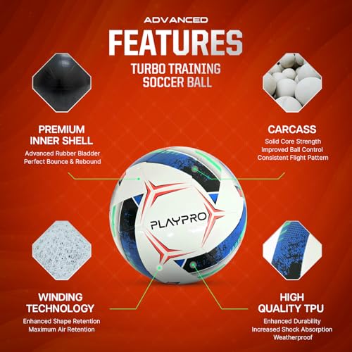 PLAYPRO Turbo Soccer Ball - Beautiful Design( Size 4) - Image 9