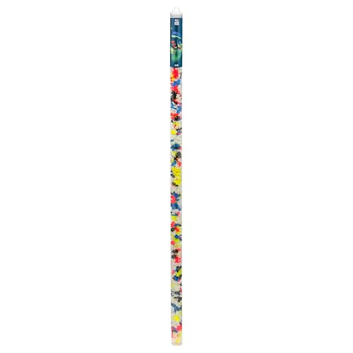 Plus Plus 510 Piece Super Tube, Interlocking Building Block 3D Puzzle Kit, Kids Stem Connecting Toys - Glowing Color Mix - Image 2