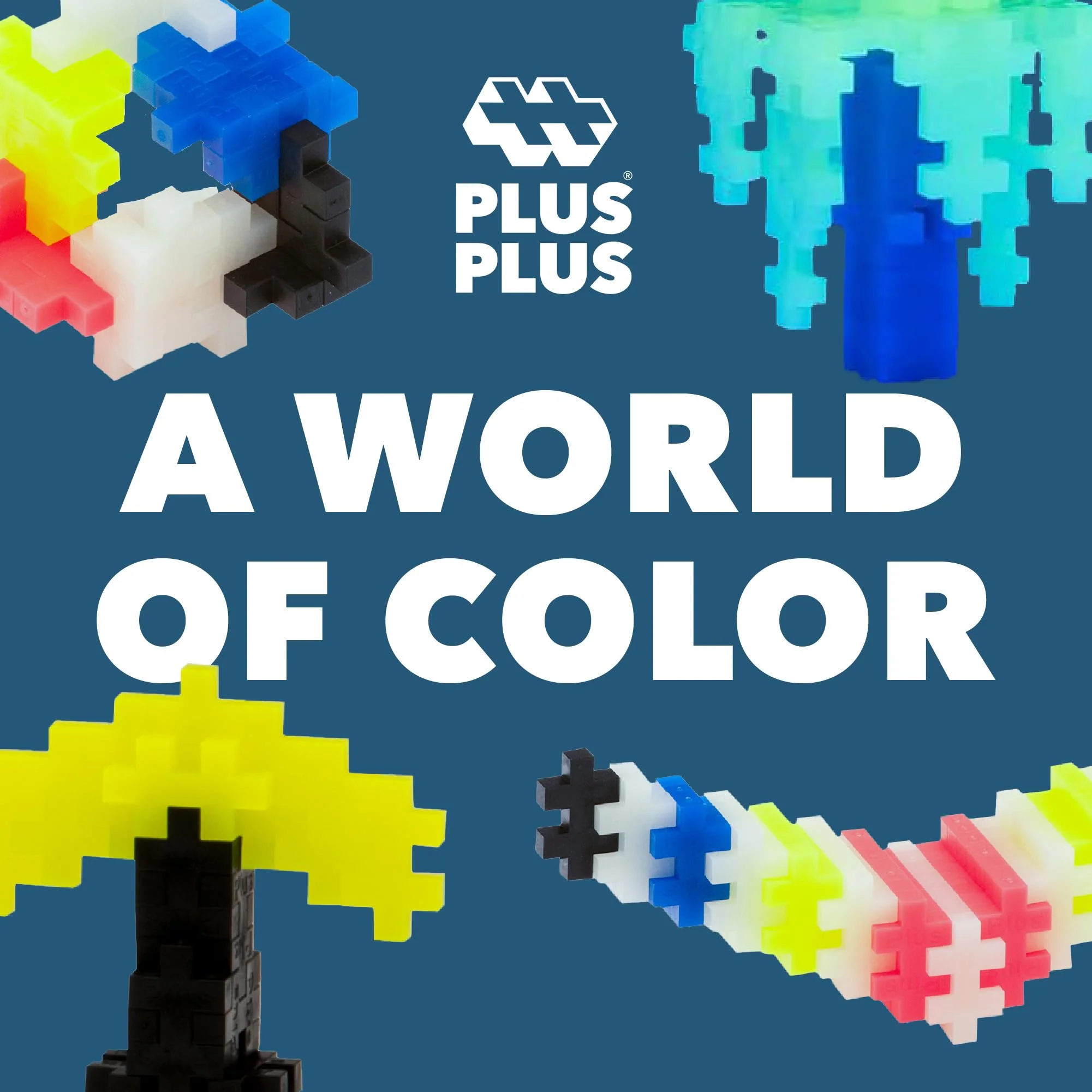 Plus Plus 510 Piece Super Tube, Interlocking Building Block 3D Puzzle Kit, Kids Stem Connecting Toys - Glowing Color Mix - Image 6