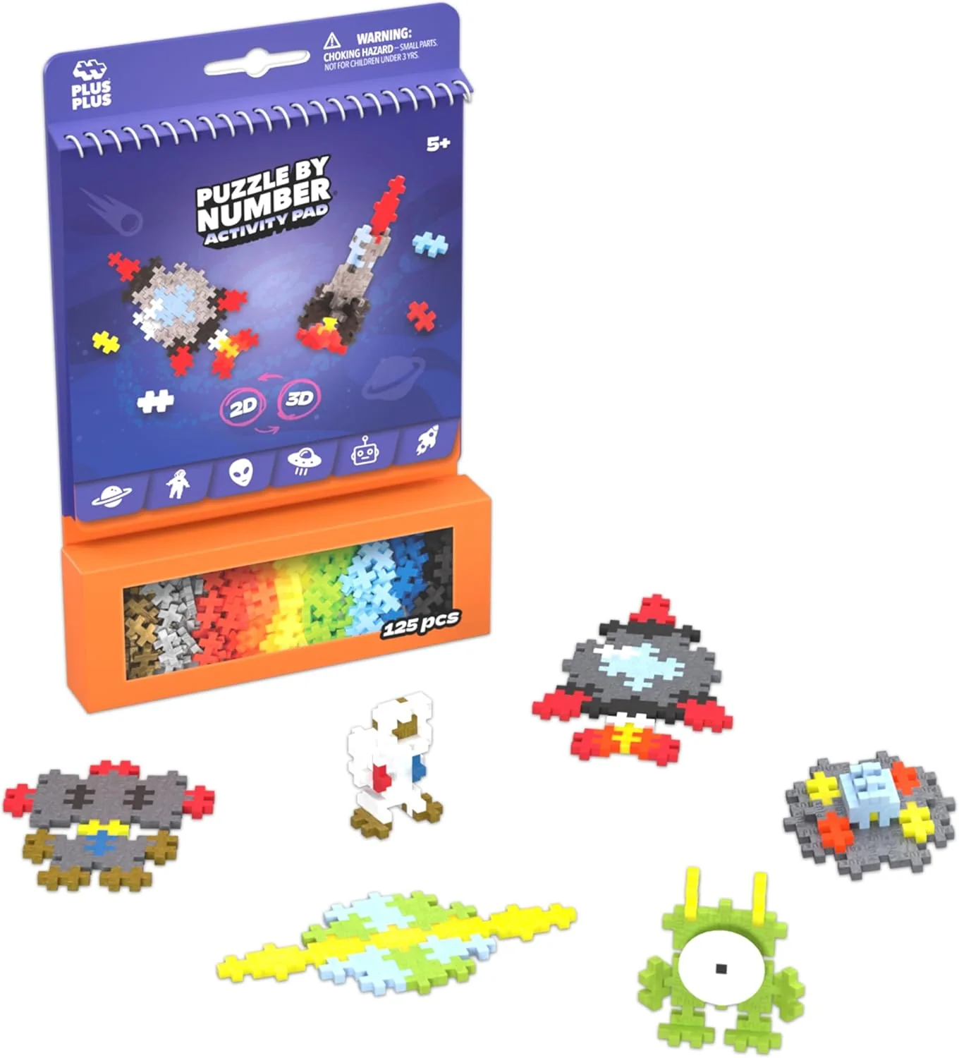 Plus Plus Puzzle By Number Activity Pad, Kids Travel Activities, Interlocking Mini Building Blocks, 3D Puzzle Stem Toy for Kids - Fairytale - Image 3