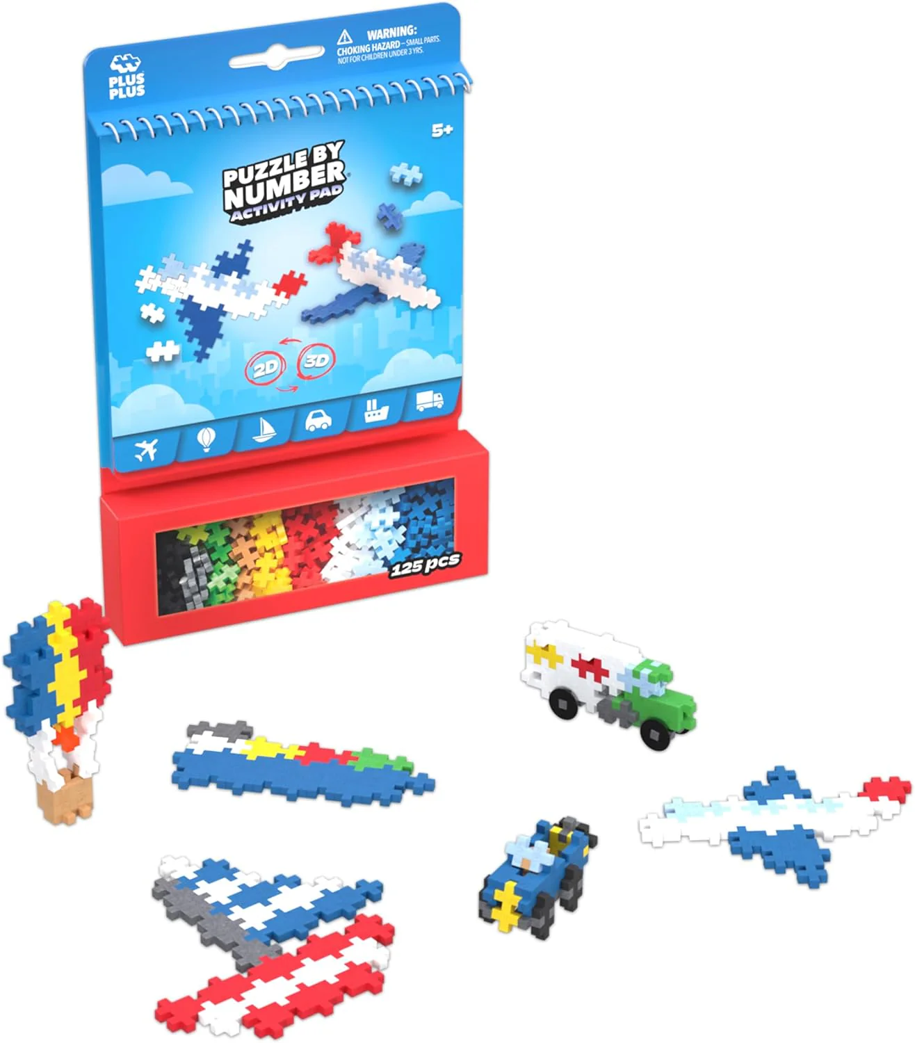 Plus Plus Puzzle By Number Activity Pad, Kids Travel Activities, Interlocking Mini Building Blocks, 3D Puzzle Stem Toy for Kids - Fairytale - Image 4
